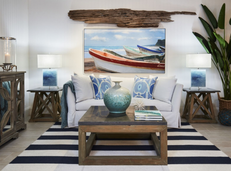 Eclectic beach living room