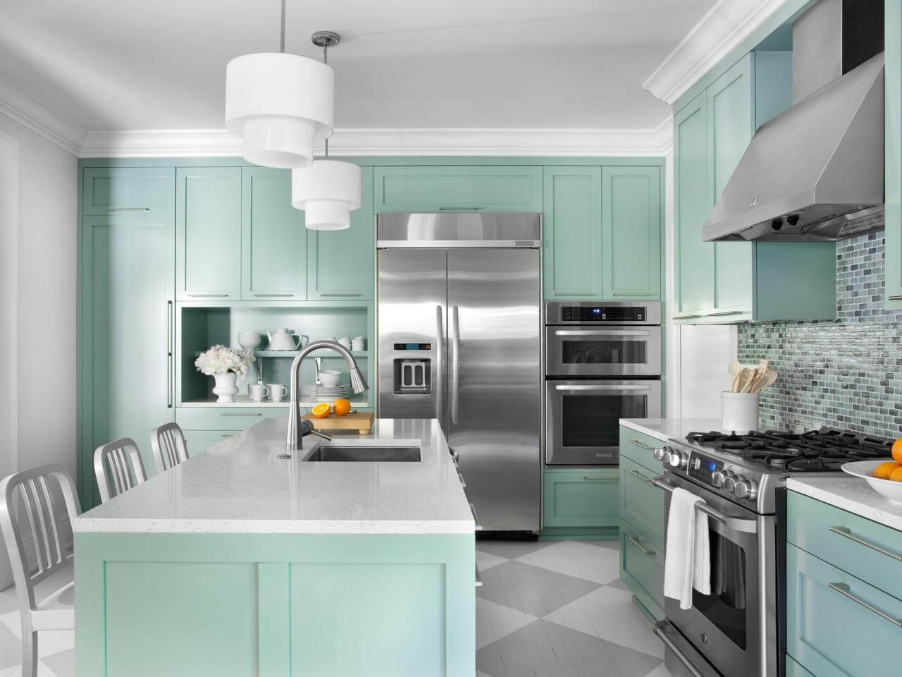Pleasant kitchen cabinet color