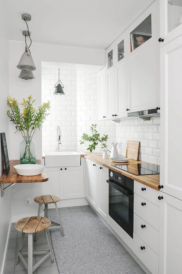 Adorable narrow kitchen island