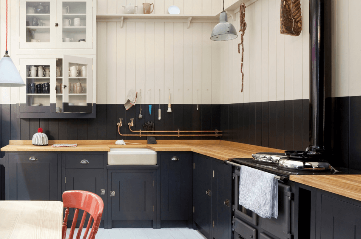 Fantastic two-tone kitchen cabinet