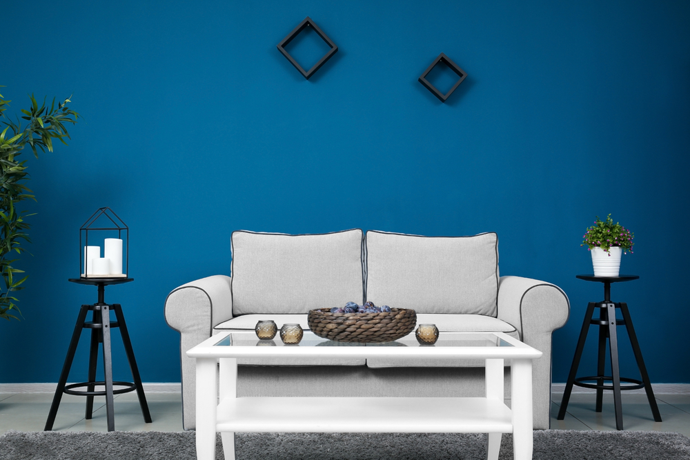 Dark blue living room color