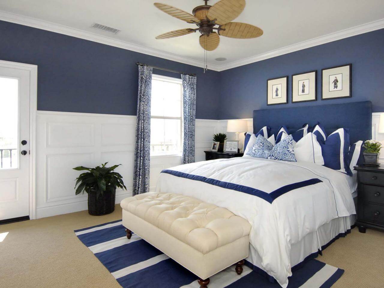 Seductive dark blue bedroom
