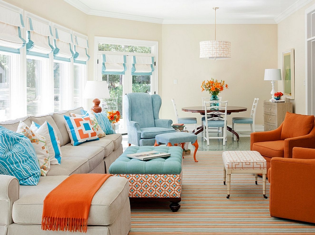 Fair orange living room ideas