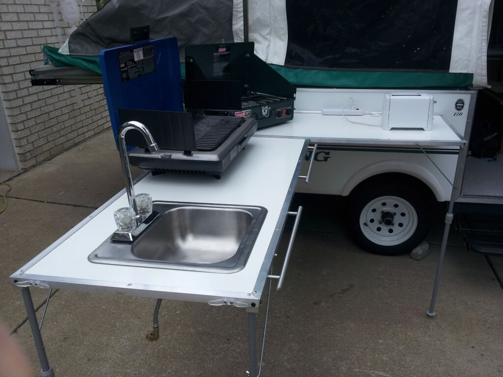 Simple outdoor camping kitchen