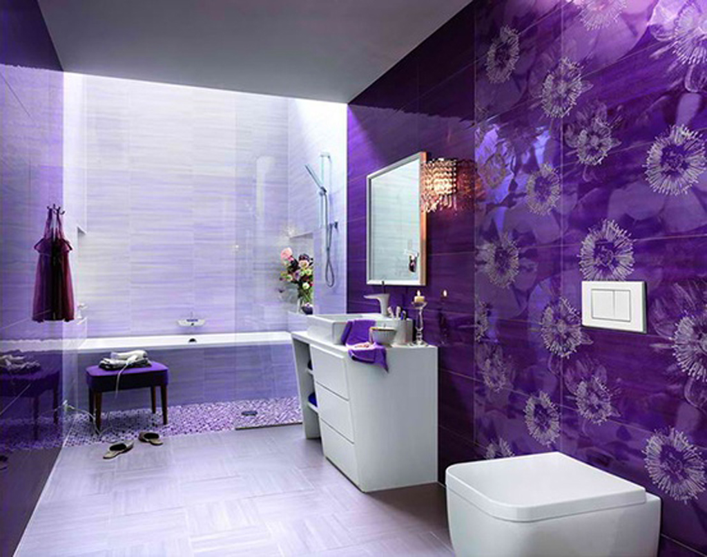 Charming purple bathroom