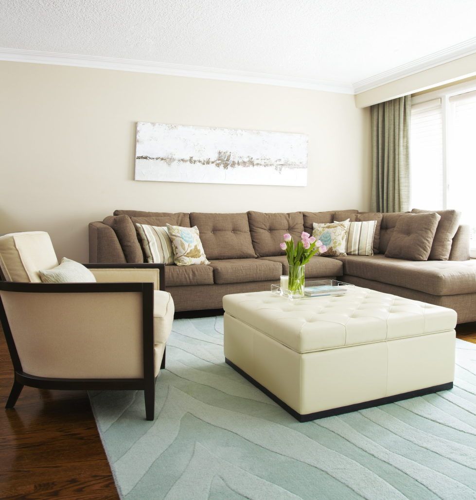 Conventional beige living room.  Source: decoist.com