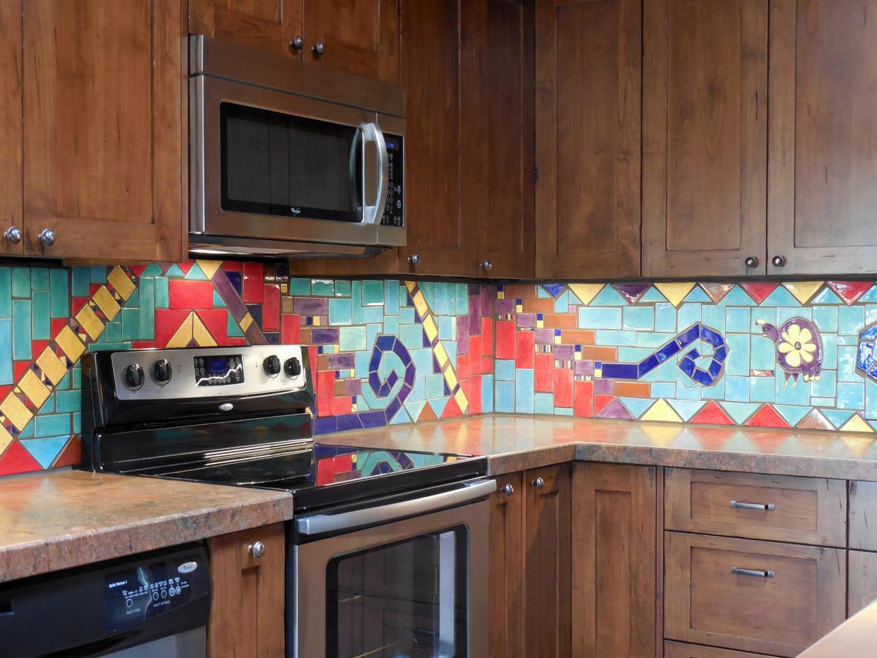 Modern mural Southwest Kitchen Backsplash