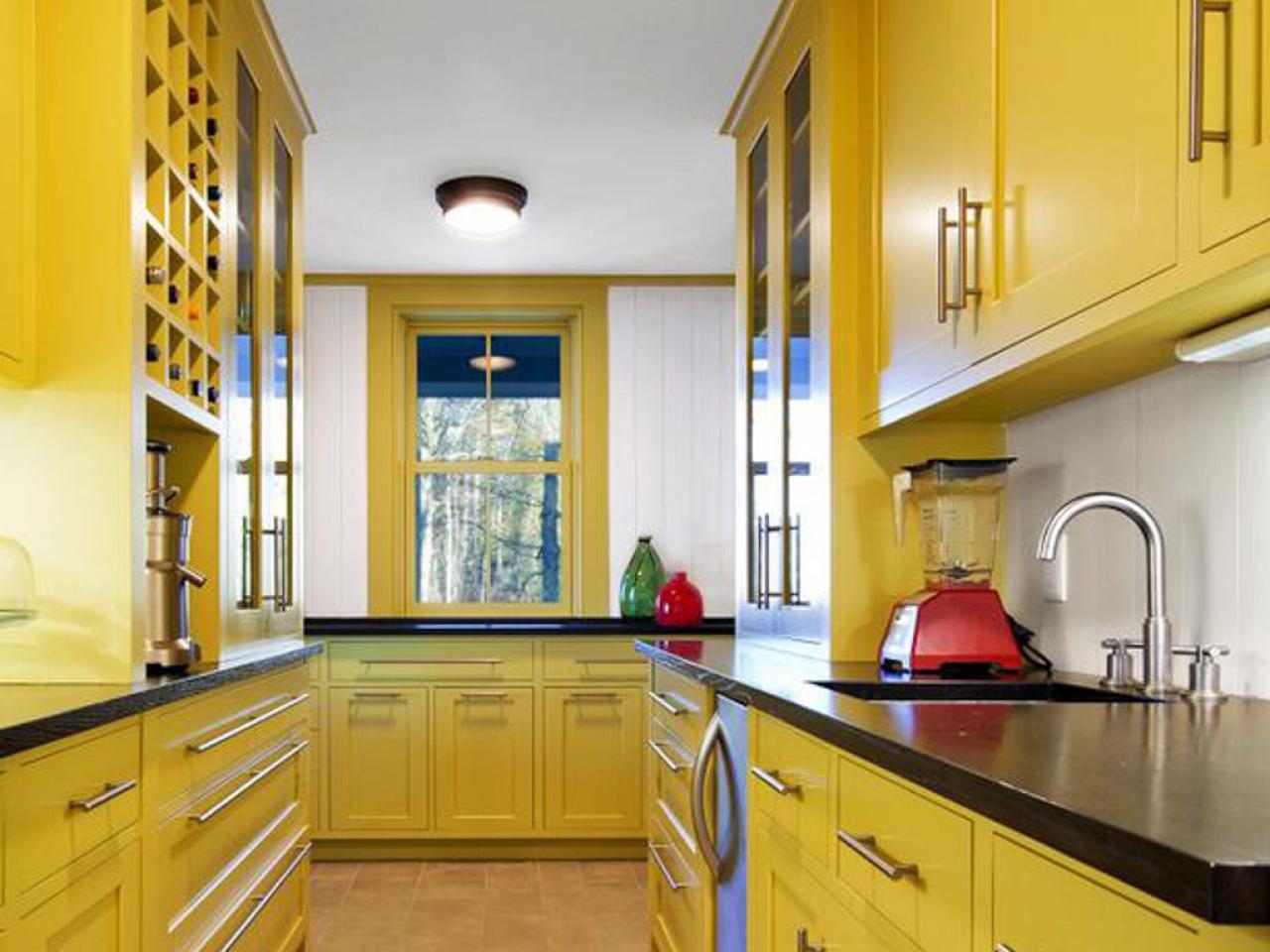 Bright yellow kitchen