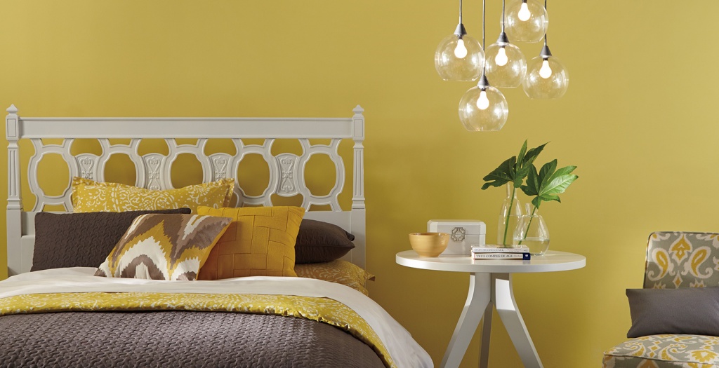 Dark yellow bedroom