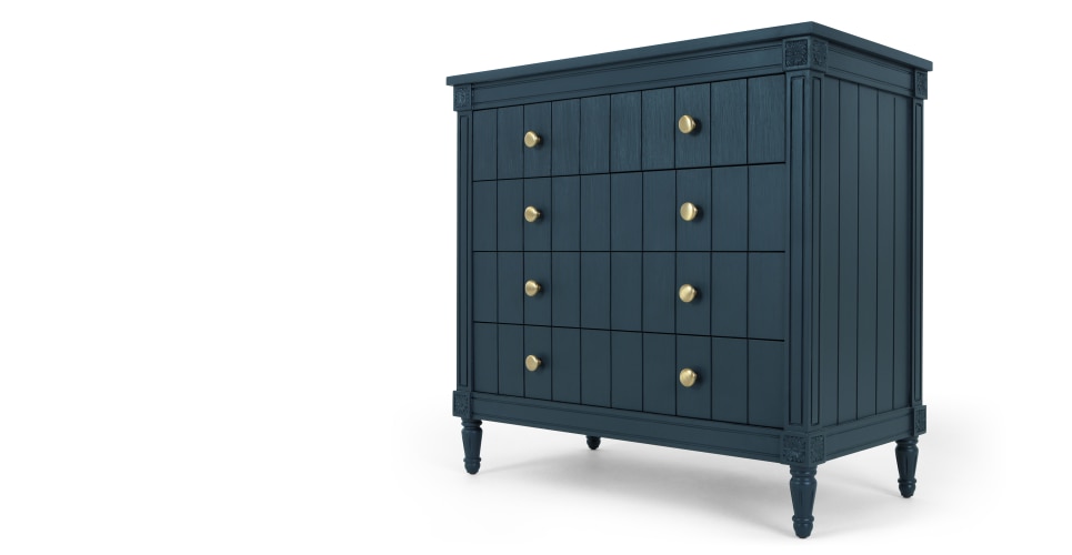 a chest of drawers, in dark blue NXPOPHT