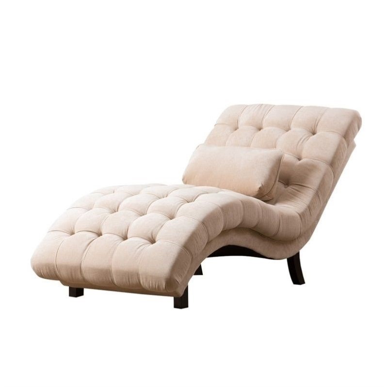 Abbyson Living Bera fabric upholstered chaise longue in sandstone MDKZUCC