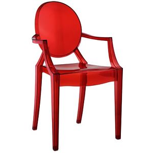 Acrylic garden furniture image is loading Ghost-armchair-stack-red-lucite-modern-acrylic-chair- YOUJPQO
