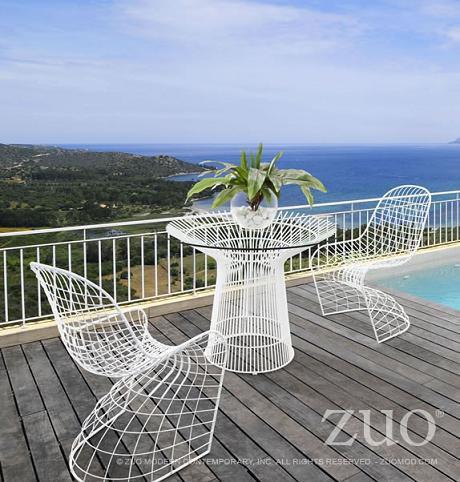 Acrylic outdoor furniture Wire frame furniture that mimics your patio railing creates a transparent, WMEZIQC