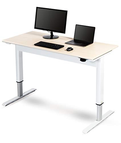 adjustable desk pneumatically height-adjustable standing desk (48, frame white / birch ... DODVKLS
