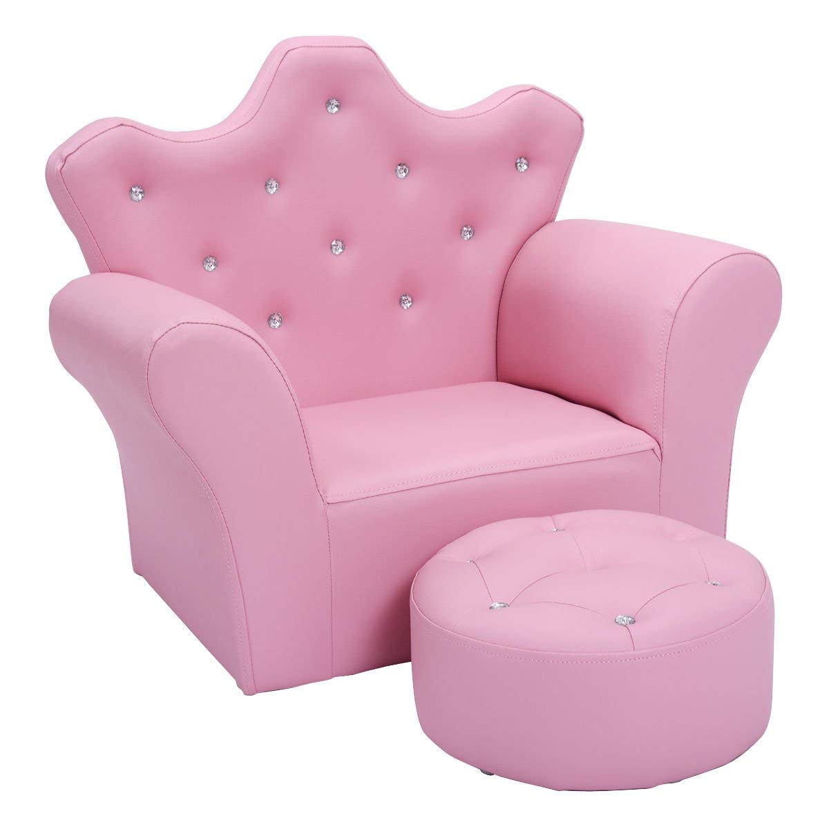 amazon.com: Costzon children's sofa, princess sofa made of PU leather with embedded crystal, IITXPFQ