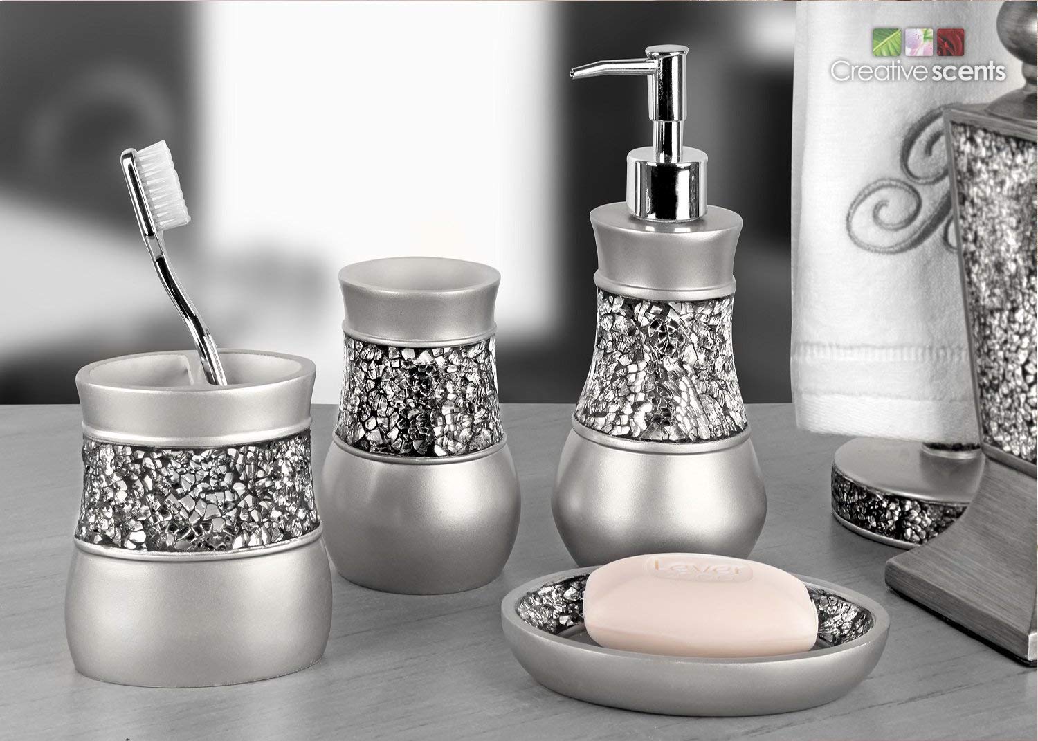 amazon.com: Creative fragrances bathroom accessories set, 4-piece bathroom ensemble, bathtub AKPTLPN