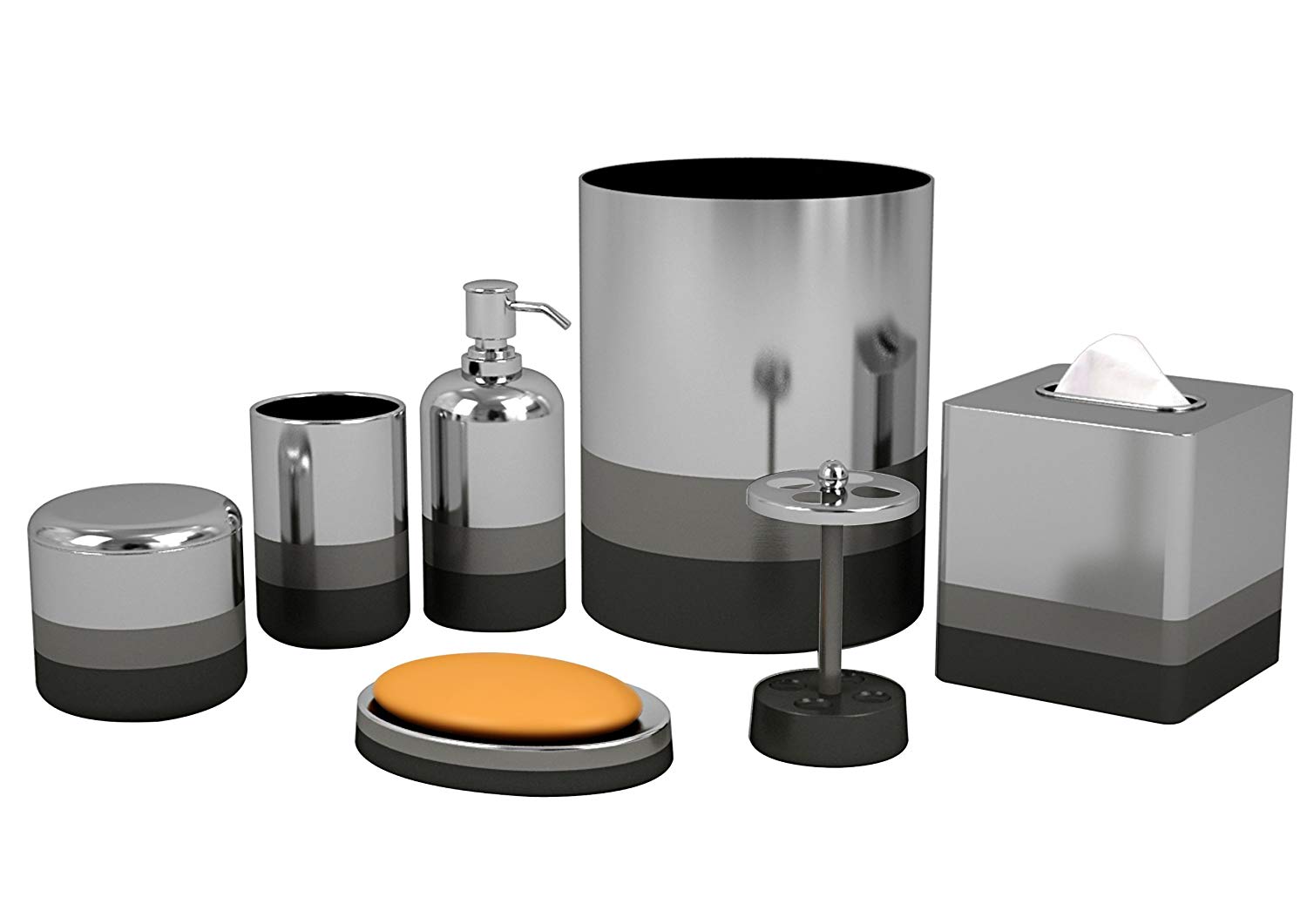 amazon.com: nu Steel Triune bathroom accessories set, 7 pieces: home & kitchen IQKDFMU