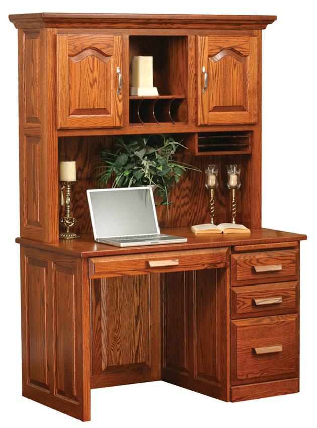 Amish Flat Top Computer Desk with Hutch Top 48 KRBJLSS
