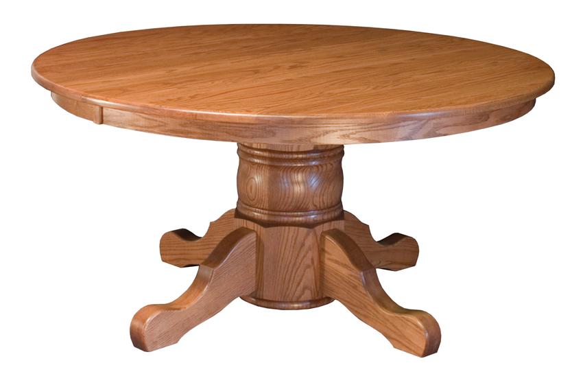 Amish hardwood large single column table with 13 YDVOFVB