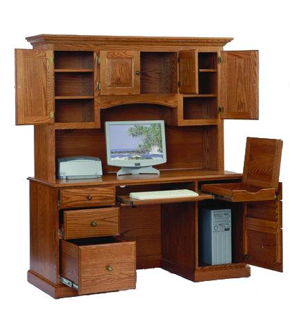 Amish Heirwood computer desk with Hutch top AZAIGWW