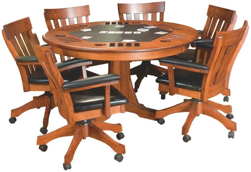 Amish solid wood Signature Mission gaming table EMXDYJO