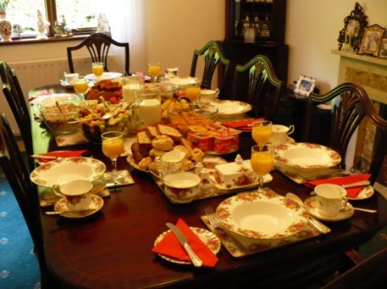 Atlantic coast b & b: the breakfast table (first course) in the FTBKMSI