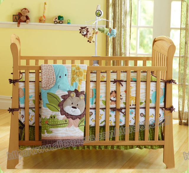 Baby bedding for boys 7 pieces beautiful baby bedding Nativity set forest lion printed baby WTRTMCW