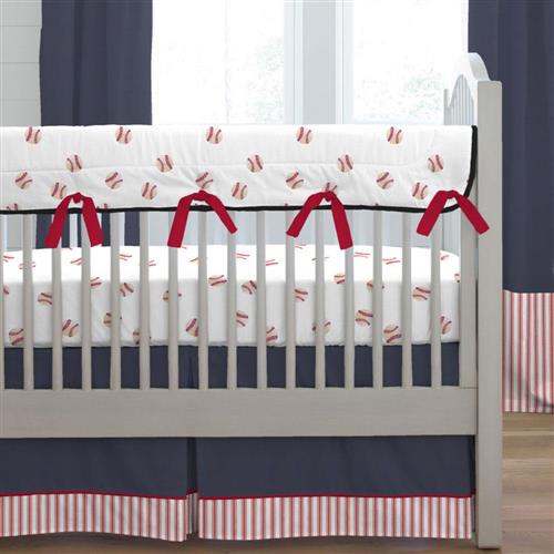 Baby bedding for boys ... red and dark blue baseball bedding FQFIKCS