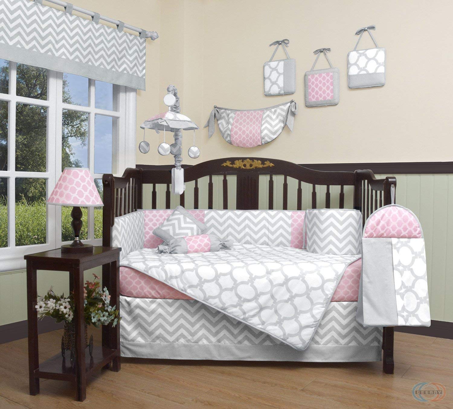 Baby bed linen amazon.com: geenny boutique baby 13-piece baby bed linen set, salmon UBPQVYK