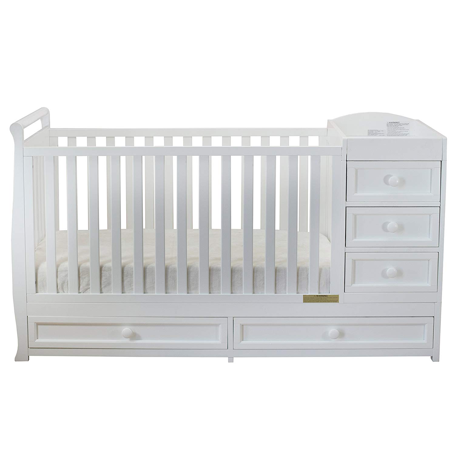Baby beds amazon.com: athena daphne convertible cot and changing table, white: baby BHNQCFJ