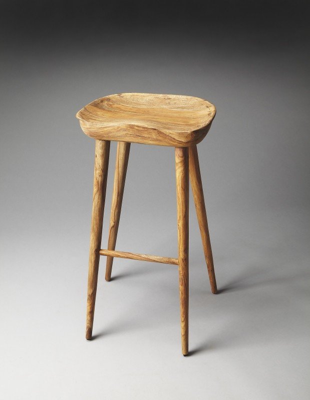 Wooden bar stool without backrest SXNRTQE