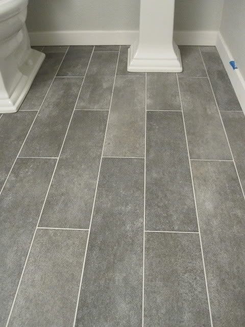Bathroom floor tile wide plank tile for bathroom.  great gray color!  great option if you have YSANQBP