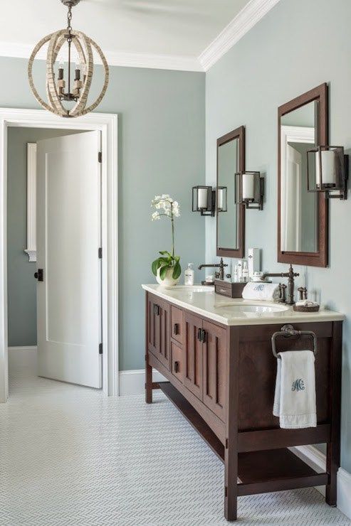 bathroom color blue gray bathroom color.  Blue-gray bathroom ideas.  #bathroom #bathroomdesign JBTMWLP