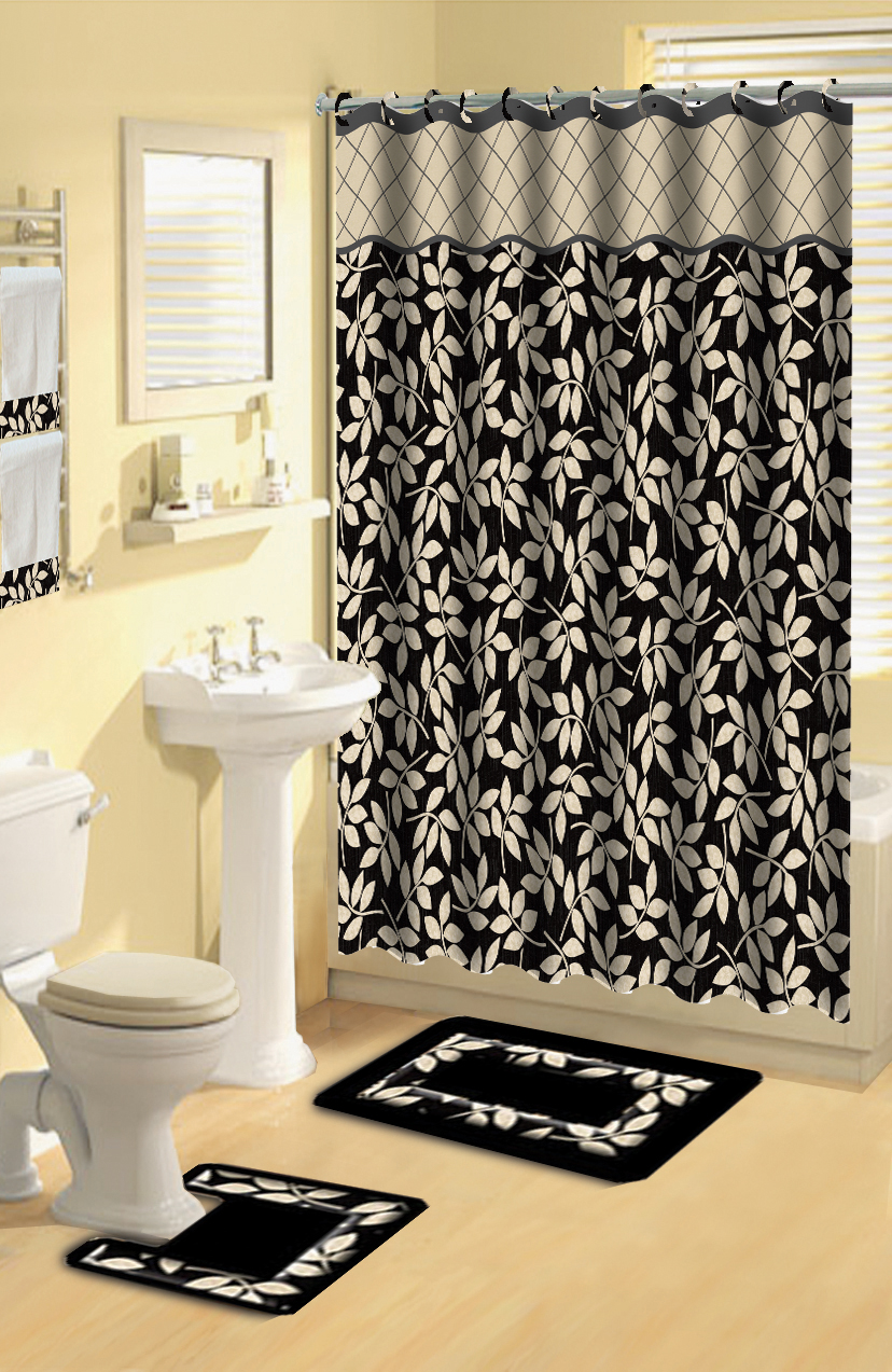 bathroom sets 17 piece bathroom set - home dynamix boutique deluxe shower curtain and JXOALDE