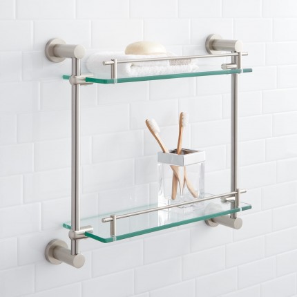 Bathroom shelves ceeley tempered glass shelf - two shelves KXDETOQ