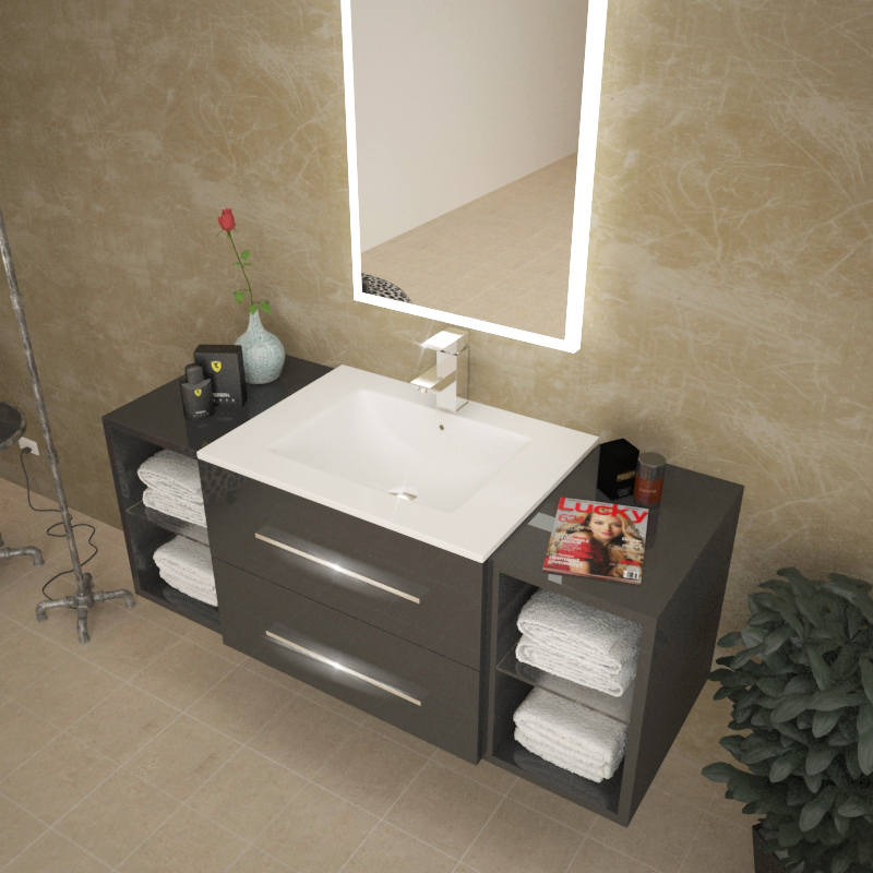 Washbasin cabinets for bathrooms Buy washbasin and cabinet stylish sonix 1170 gray wall mounting ZZOOBXU
