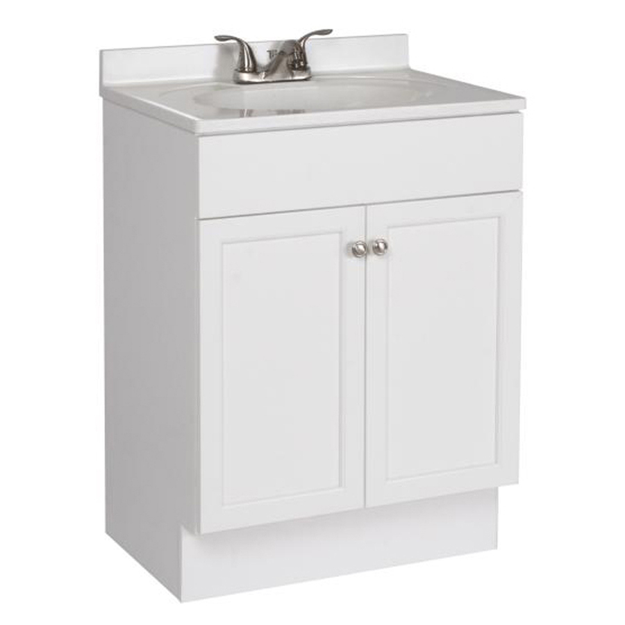 Washbasin cabinets for bathrooms with marble top project source white single washbasin with white marble top GUKTWHM