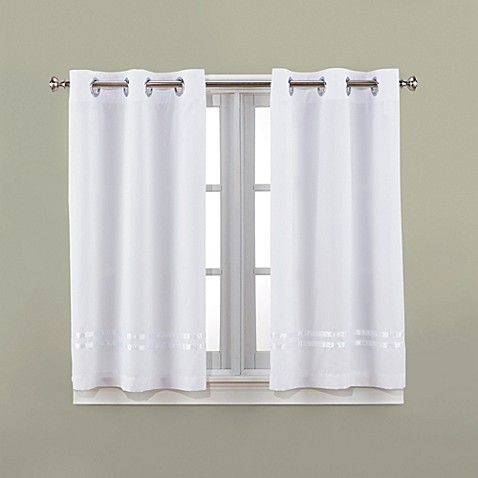 Bathroom window curtains Hookless® escape 45 inch bath window curtain panels - bed bath & beyond BEKORIN