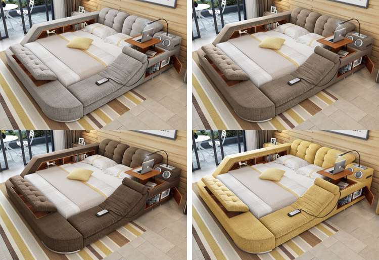 Bed desk the ultimate bed with integrated massage chair, speakers and desk AIQATQP