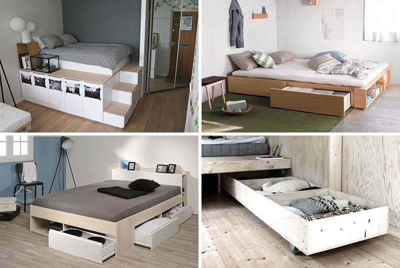 Bed with storage space 9 ideas for storage space under the bed OGKGAXV