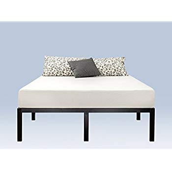 Bed frame zinus 14 inch classic metal platform bed frame with steel slatted support, PFBSMWL