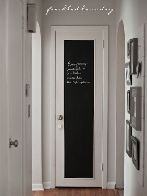 Freckled Lingerie: Hallway Makeover Reveal!  |  Chalkboard door.