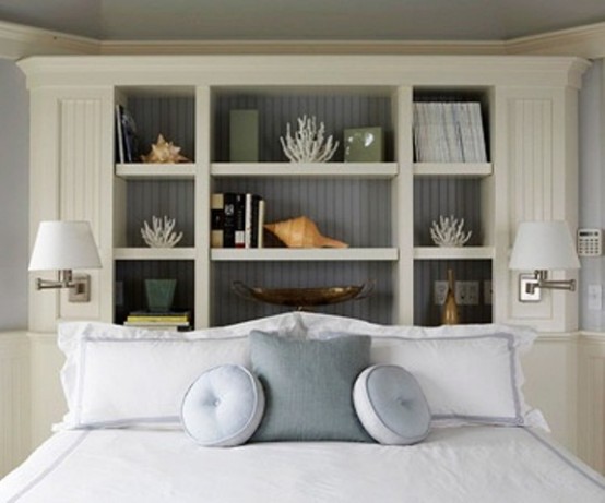 Bedroom storage ideas Who said the space behind the bed was unusable?  you can RPTUFZF