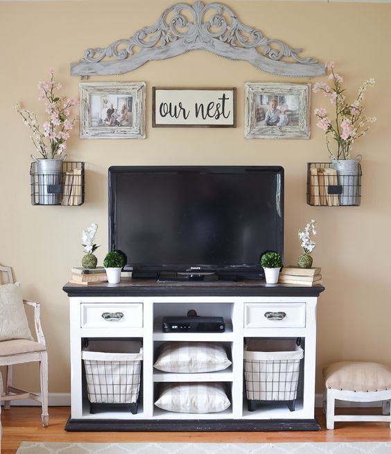 tall TV stand for bedroom |  Country style TV stand, bedroom TV.