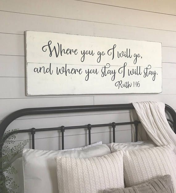 Bedroom wall decoration wherever you go i will go wooden signs EBPDTMP