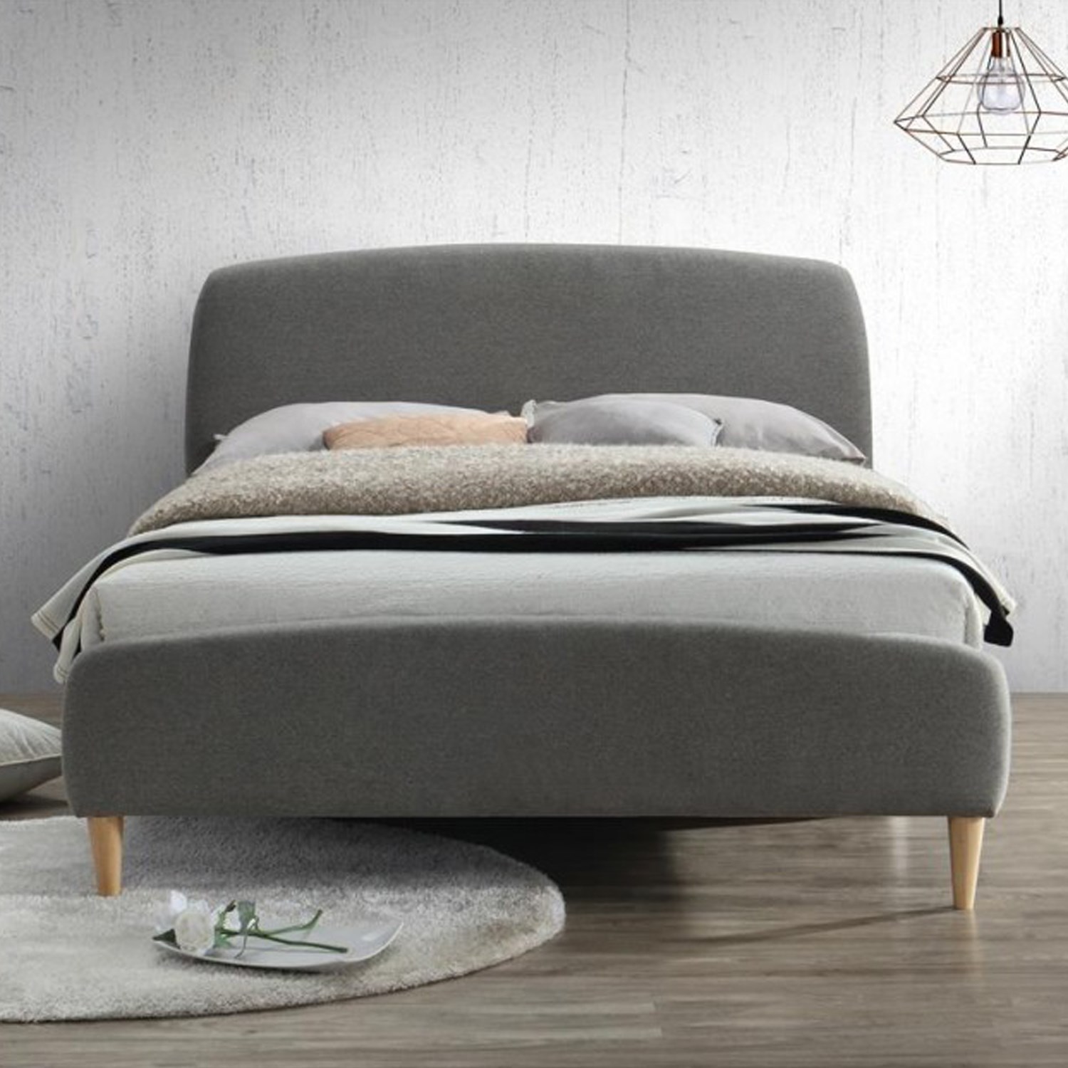 birlea quebec upholstered gray double bed KLABYGF