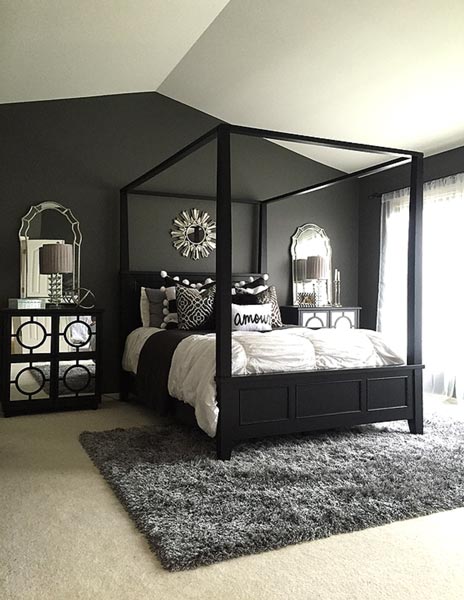 75 stylish ideas and photos for black bedrooms |  Shutterf