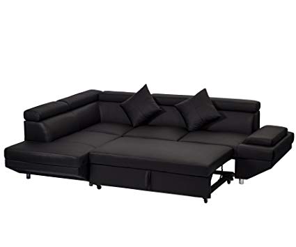 black corner sofa corner sofa, 2-part modern sofa made of leatherette LEAPVBB