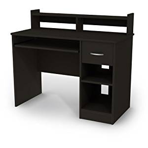 black desk South Shore Axis desk with keyboard shelf, black GKWVWOP