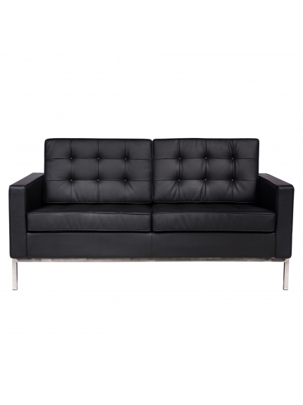 black leather sofa leipzig loveseat - black leather ZQOWNLT